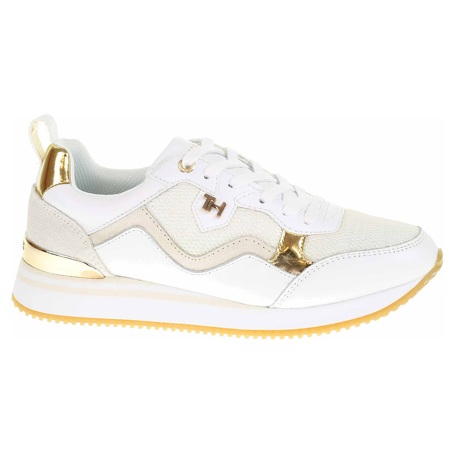 Obrázok Dámské polobotky Tommy Hilfiger FW0FW05010 0K7 white-light gold FW0FW05010 0K7 37