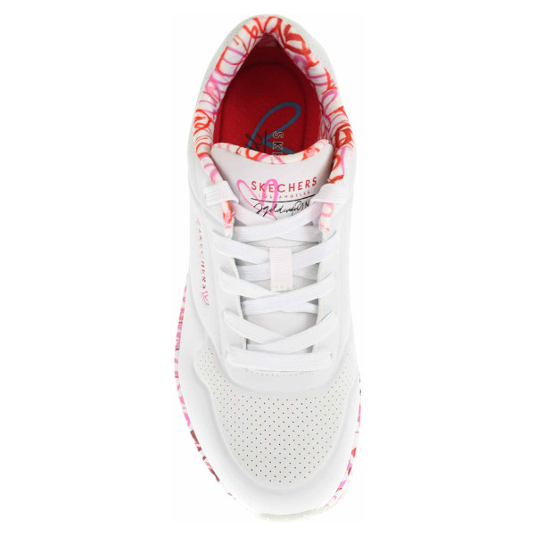 detail Skechers Uno - Loving Love white-red-pink