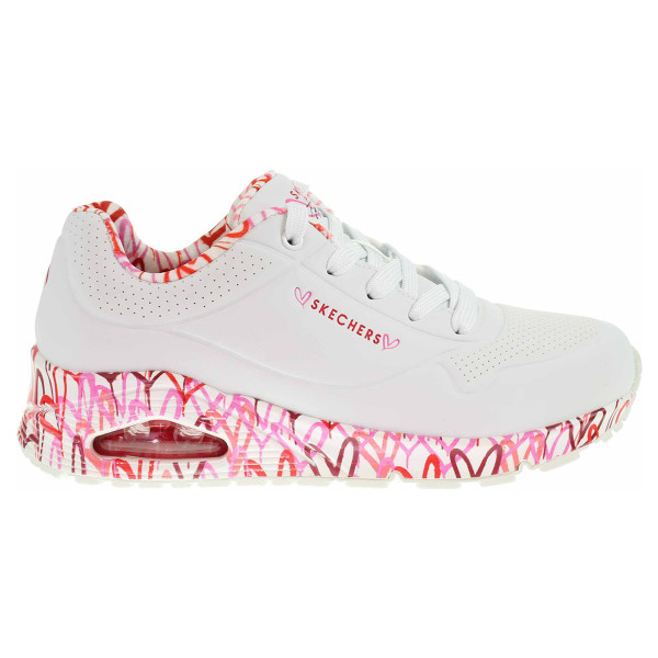 detail Skechers Uno - Loving Love white-red-pink